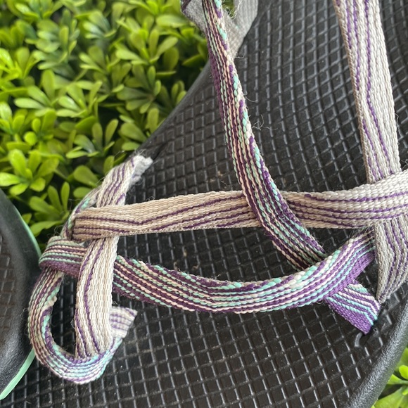 Chaco Sandals size 9. Purple and aqua threading. - Picture 2 of 4